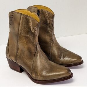 Free People New Frontier Brown Leather Cowboy Boots 7
